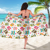 Color Cute Owl Pattern Sarong