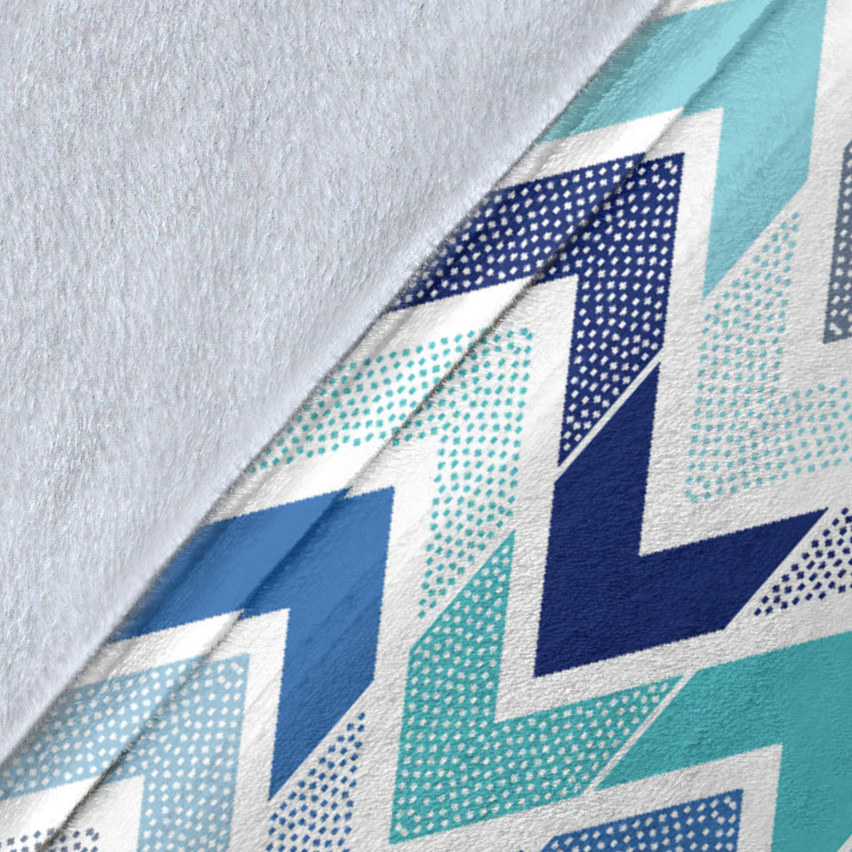 Zigzag  Chevron Blue Pattern Premium Blanket