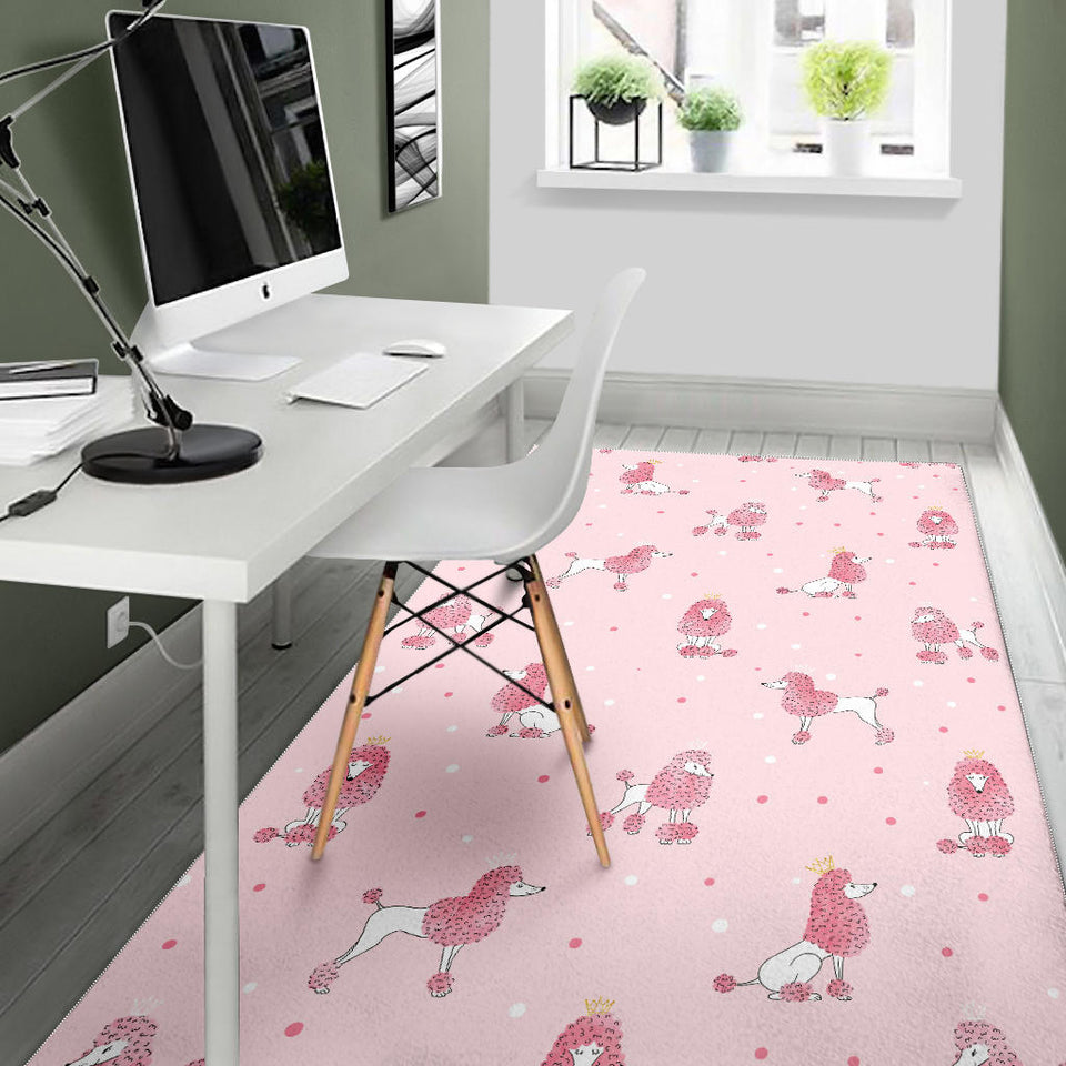 Poodle Dog Pink Color Theme Area Rugpoodle Dog Pink Color Theme Area Rug