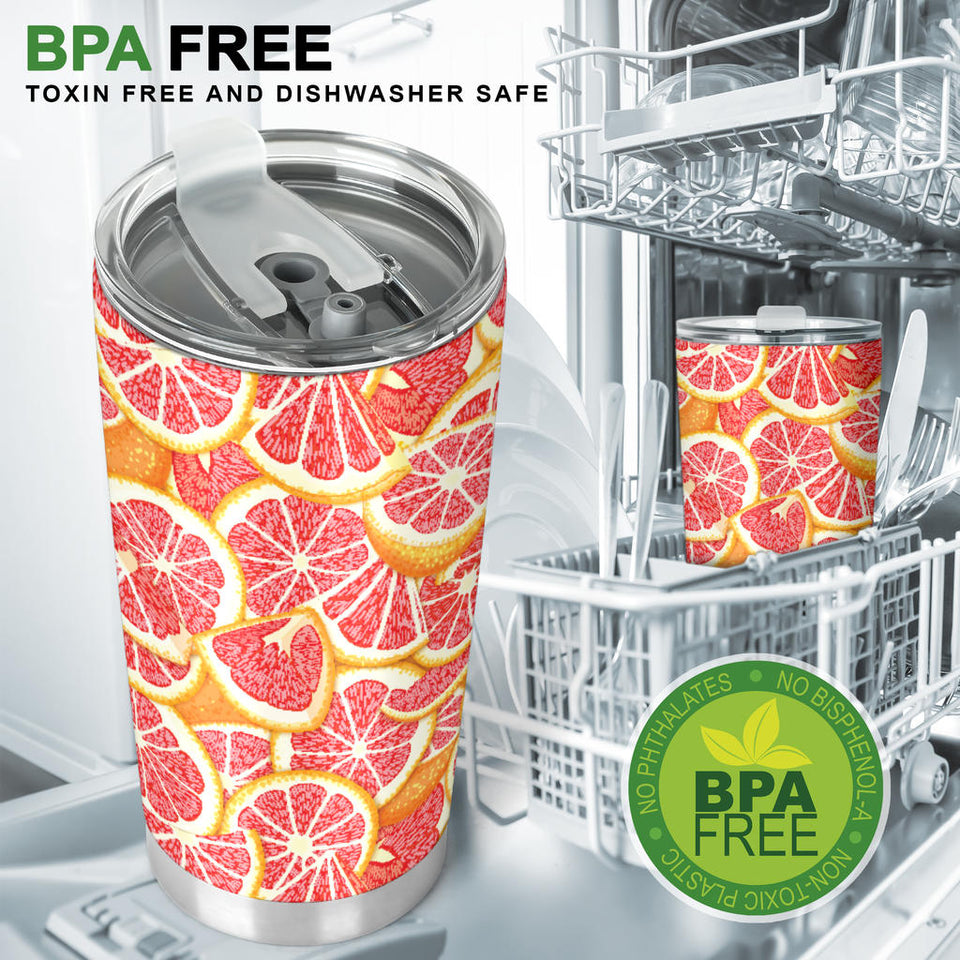 Tropical Grapefruit Pattern Tumbler