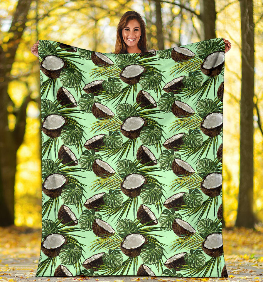 Coconut Pattern Print Design 02 Premium Blanket