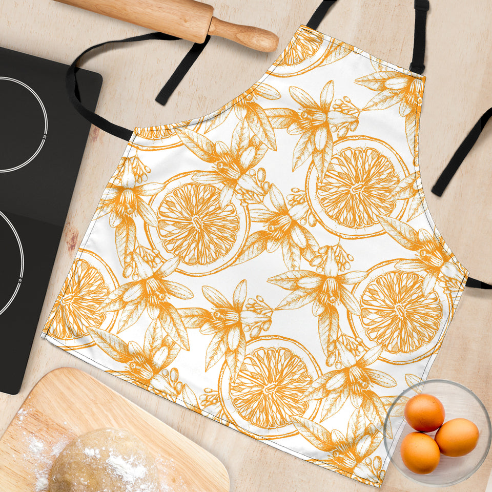 Hand Drawn Orange Fruit Pattern Adjustable Apron