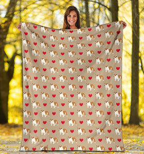English Bulldog Pattern Print Design 05 Premium Blanket