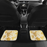 Gold Grape Pattern Front And Back Car Mats