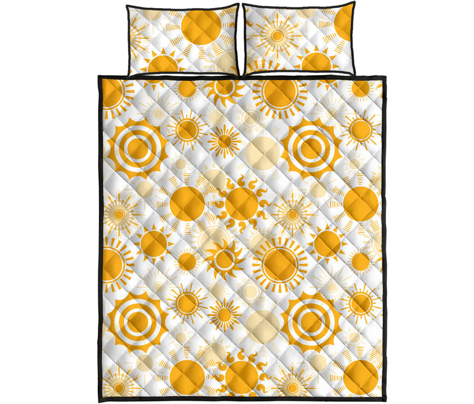 Sun design pattern Quilt Bed Set
