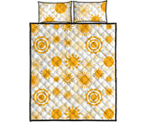 Sun design pattern Quilt Bed Set