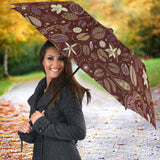 Coffee Bean Flower Pattern Umbrella
