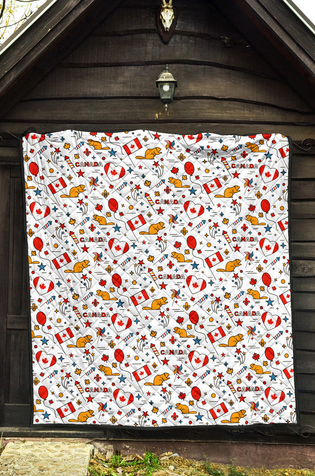 Canada Pattern Print Design 03 Premium Quilt