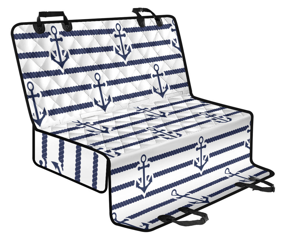 Anchor Rope Nautical  Pattern Dog Car Seat Covers