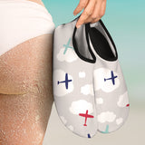 Airplane Cloud Grey Background Aqua Shoes