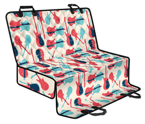 Red Blue Guitar Pattern Dog Car Seat Covers