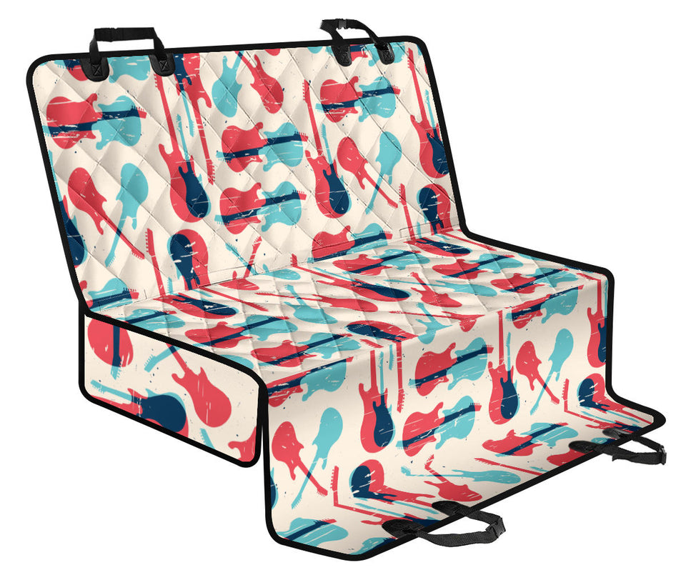 Red Blue Guitar Pattern Dog Car Seat Covers