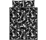 Crow illustration pattern Quilt Bed Set