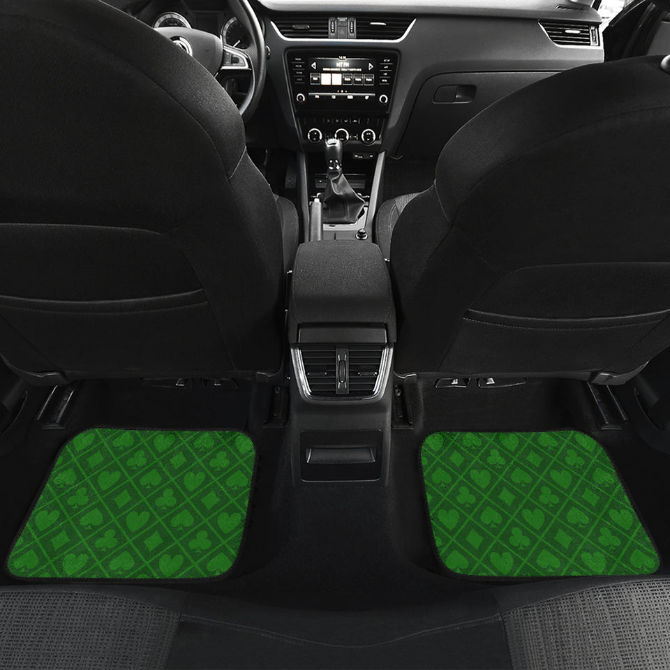 Casino Cards Suits Pattern Print Design 04 Front and Back Car Mats