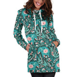 Elephants Jungle Pattern Women'S Hoodie Dress