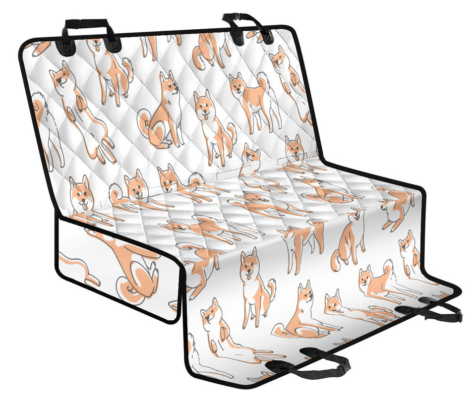 Shiba Inu Dog Pattern Dog Car Seat Covers