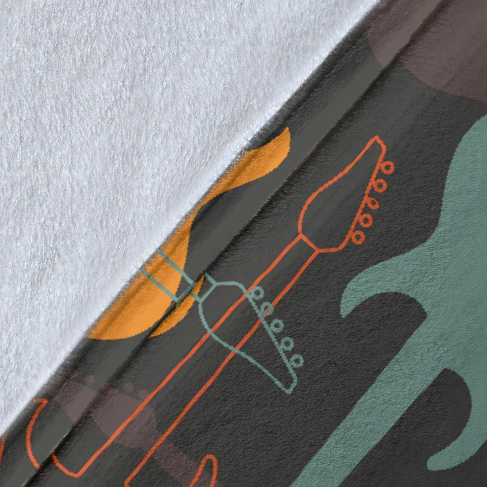 Electric Guitars Pattern Premium Blanket