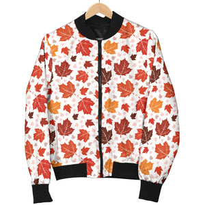 Colorful Maple Leaf Pattern Women'S Bomber Jacket