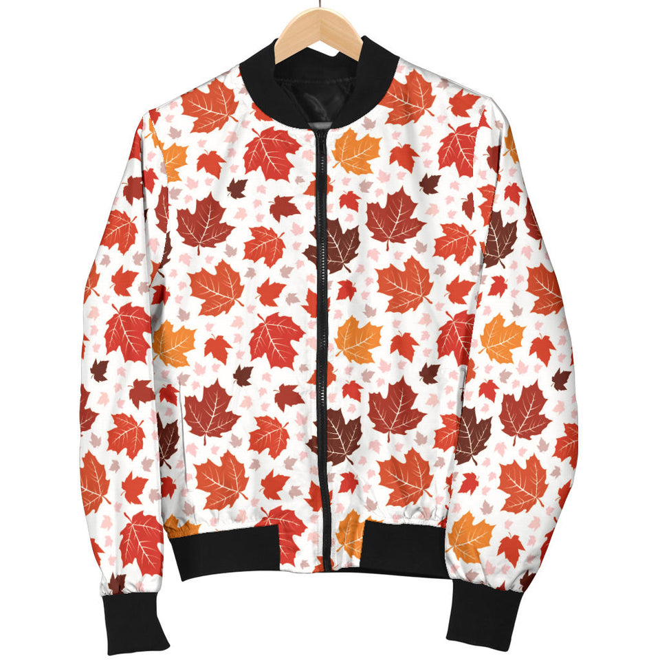 Colorful Maple Leaf Pattern Women'S Bomber Jacket