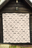 Mustache Beard Pattern Print Design 05 Premium Quilt
