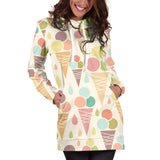 Ice Cream Cone Pattern Women'S Hoodie Dress