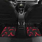 Chili Peppers Pattern Black Background Front And Back Car Mats