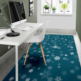 Snowflake Pattern Dark Background Area Rug