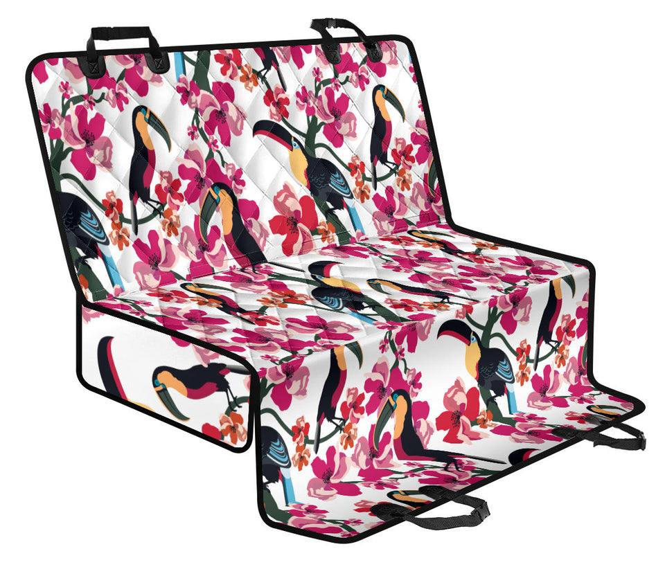 Toucan Flower Design Pattern Dog Car Seat Covers