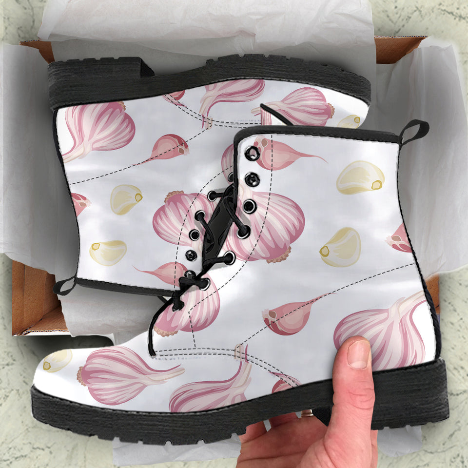 Garlic Pattern Leather Boots