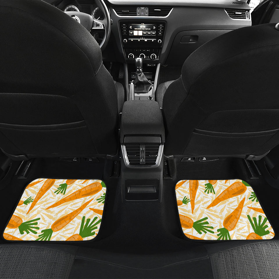 Carrot Pattern Print Design 01 Front and Back Car Mats
