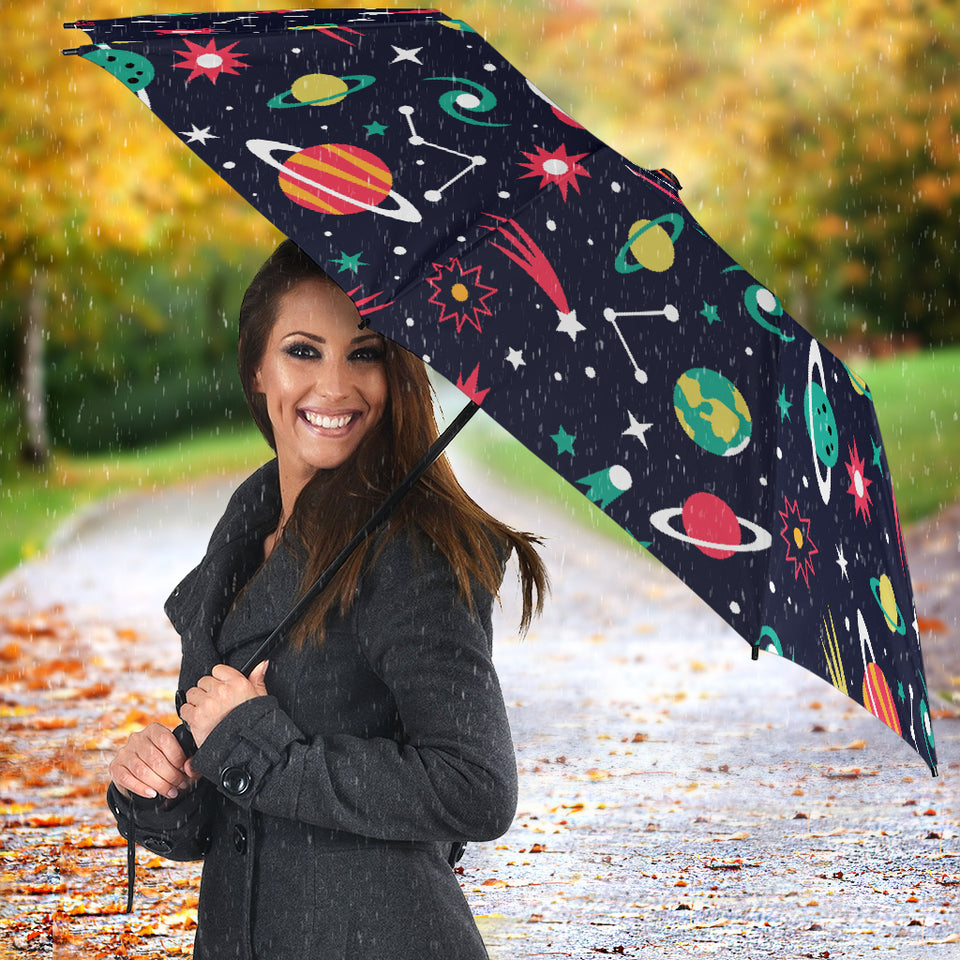 Colorful Space Pattern Planet Star Umbrella