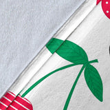 Cherry Pattern White Background Premium Blanket