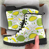 Durian Pattern Background Leather Boots