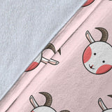 Cute Goat Pattern Premium Blanket