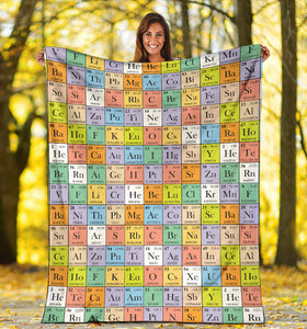 Chemistry Periodic Table Pattern Print Design 01 Premium Blanket