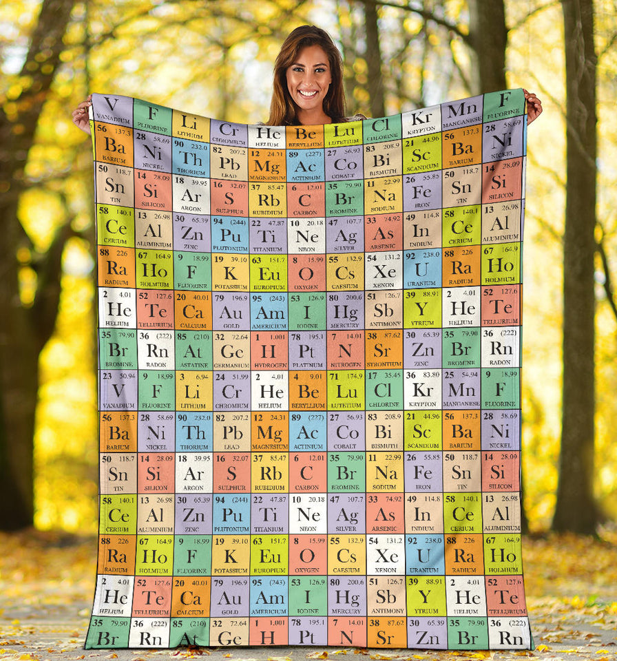 Chemistry Periodic Table Pattern Print Design 01 Premium Blanket