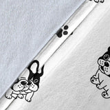 Cute French Bulldog Paw Pattern Premium Blanket