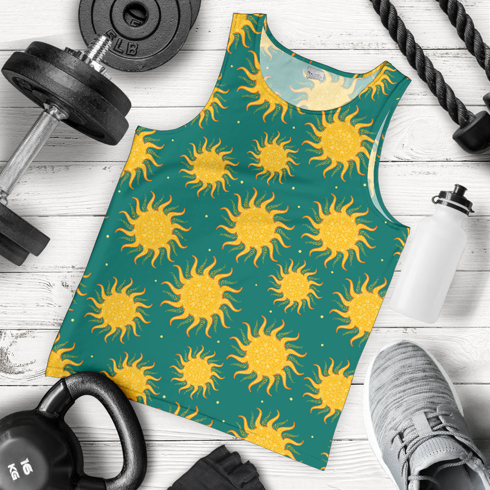 Sun green background Men Tank Top