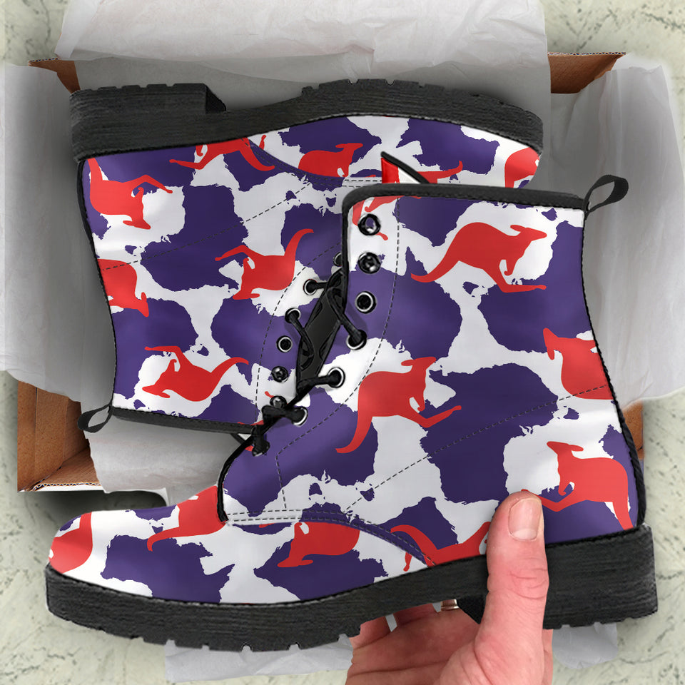 Kangaroo Australian Pattern Leather Boots