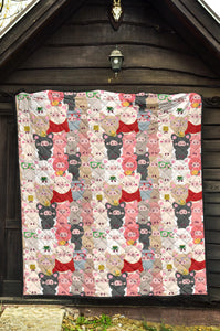 Pig Pattern Print Design 02 Premium Quilt