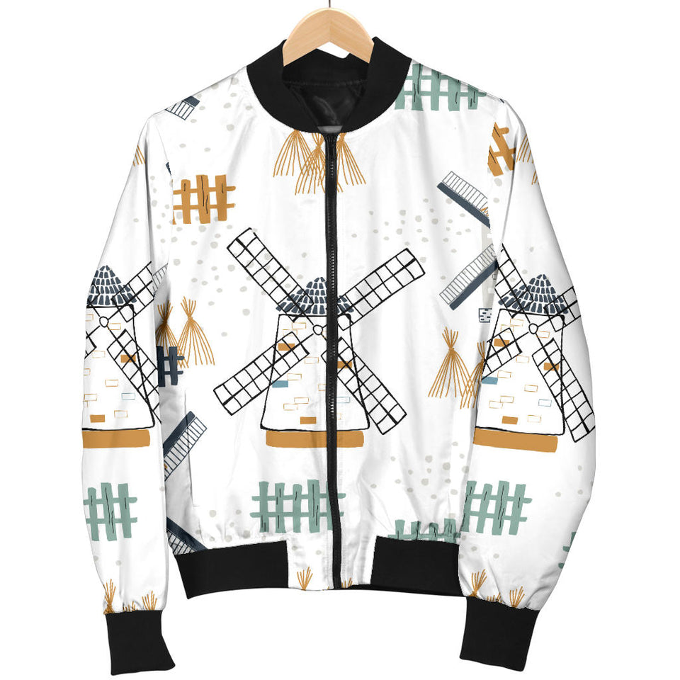 Windmill Pattern Women'S Bomber Jacket