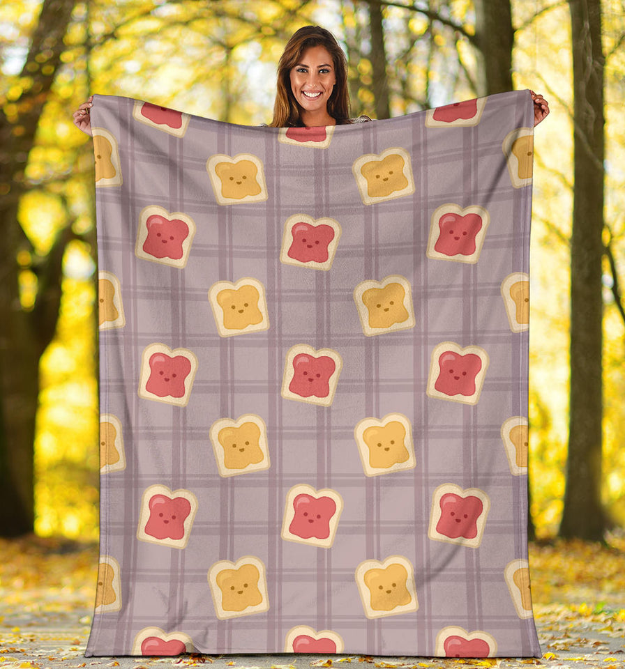 Bread Toast Pattern Print Design 05 Premium Blanket