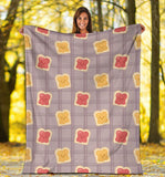 Bread Toast Pattern Print Design 05 Premium Blanket