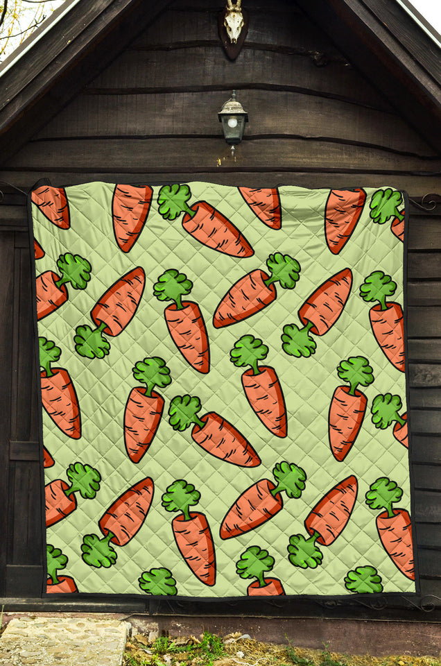 Carrot Pattern Print Design 05 Premium Quilt
