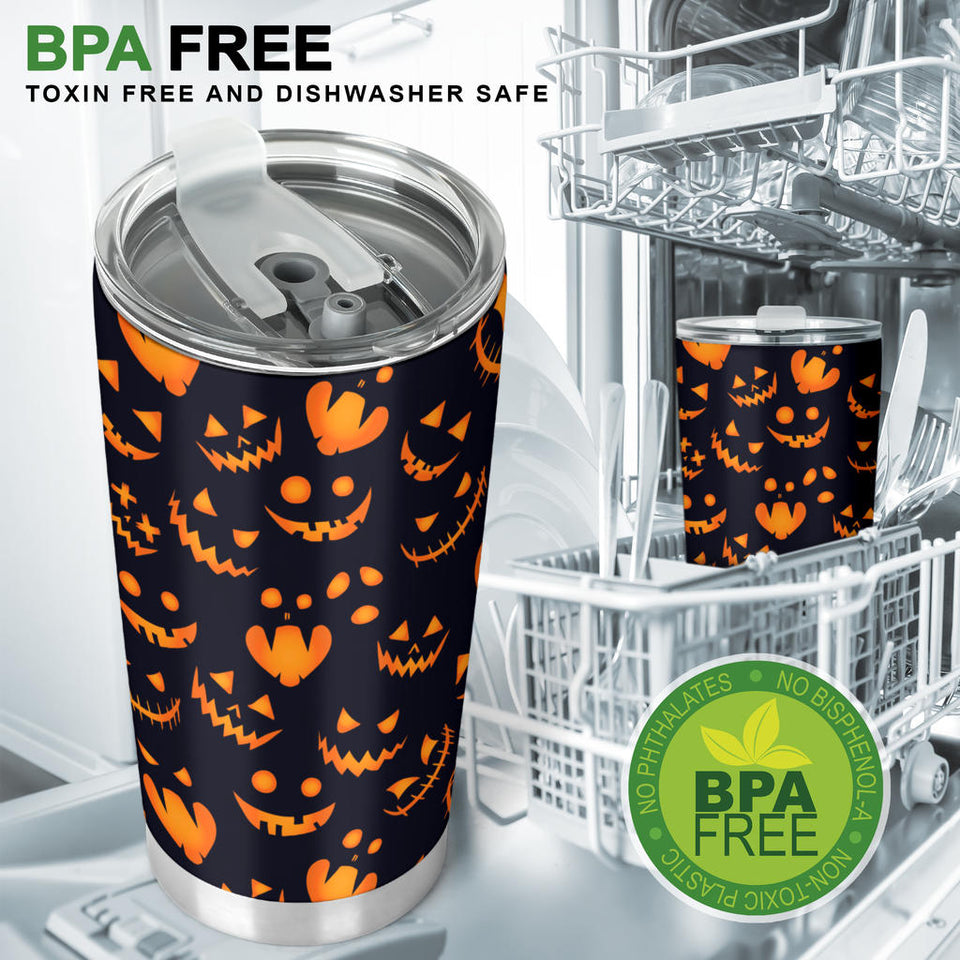 Halloween Pattern Pumpkin Background Tumbler