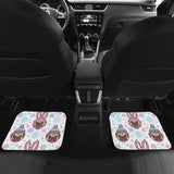 Cute Pug Hat Rabbit Costume Pattern Front And Back Car Mats