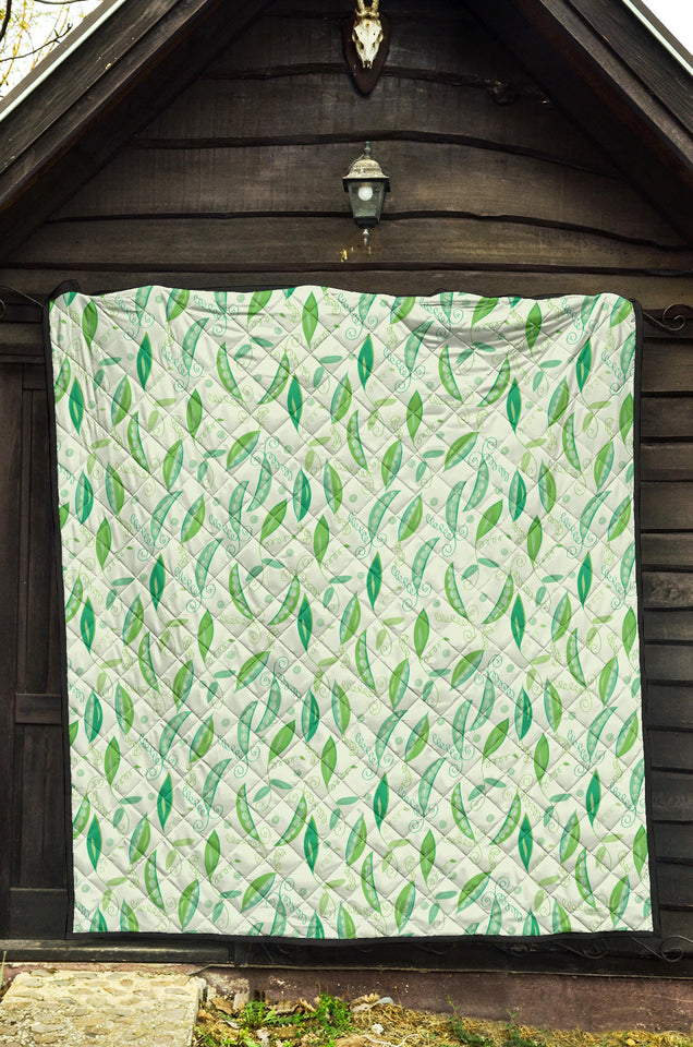 Green Peas Pattern Print Design 01 Premium Quilt