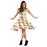 Hamburger Pattern Print Design 04 Sleeveless Midi Dress