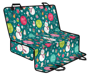 Snowman Bird Decorative Elements Christmas Pattern Dog Car Seat Covers