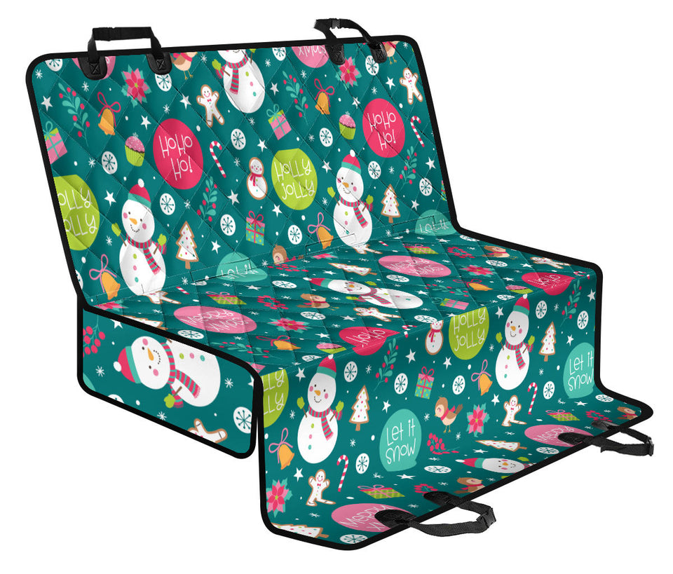 Snowman Bird Decorative Elements Christmas Pattern Dog Car Seat Covers